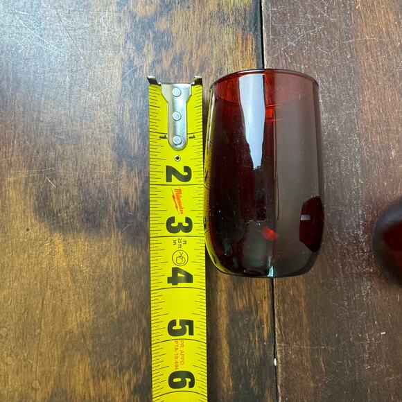 Vintage Royal Cranberry Ruby Red Set of 2 Tumbler Glasses 8 Oz Retro Drinkware - Picture 5 of 8